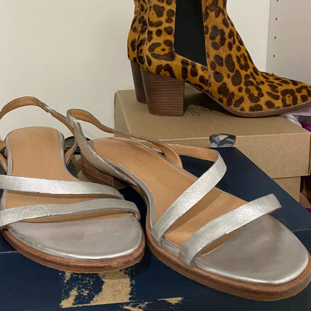 Madewell Silver Heidi Slingback Sandals - 7 - Picture 8 of 10